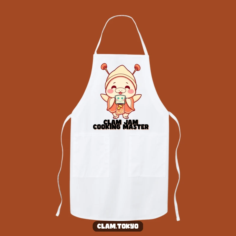 Funny Festival Clam Apron: Joyful Clam with Mask, Perfect Party Kitchen Wear