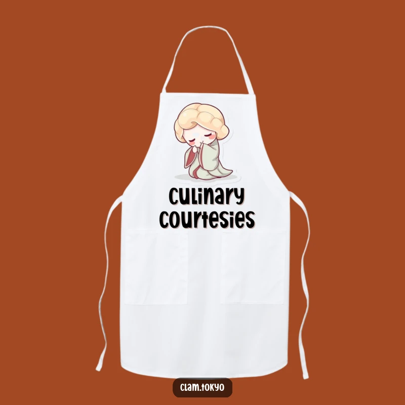 Funny Clam Kimono Apron: Elegant Chef's Companion, Graceful Bowing Clam, Perfect Gift