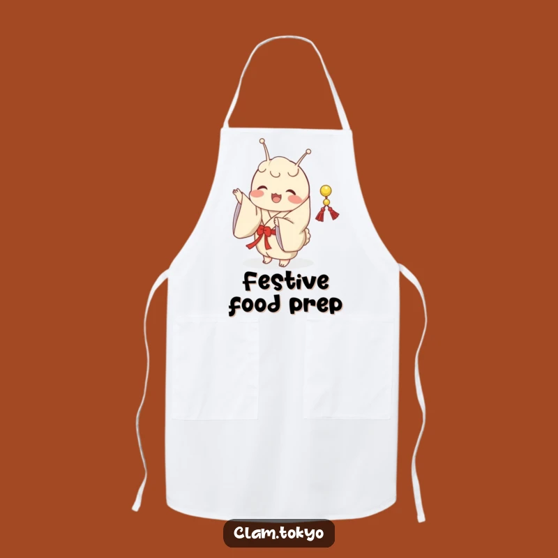 Funny Clam Kimono Apron: Festive Chef's Companion, Joyful Shaking Clam, Perfect Gift
