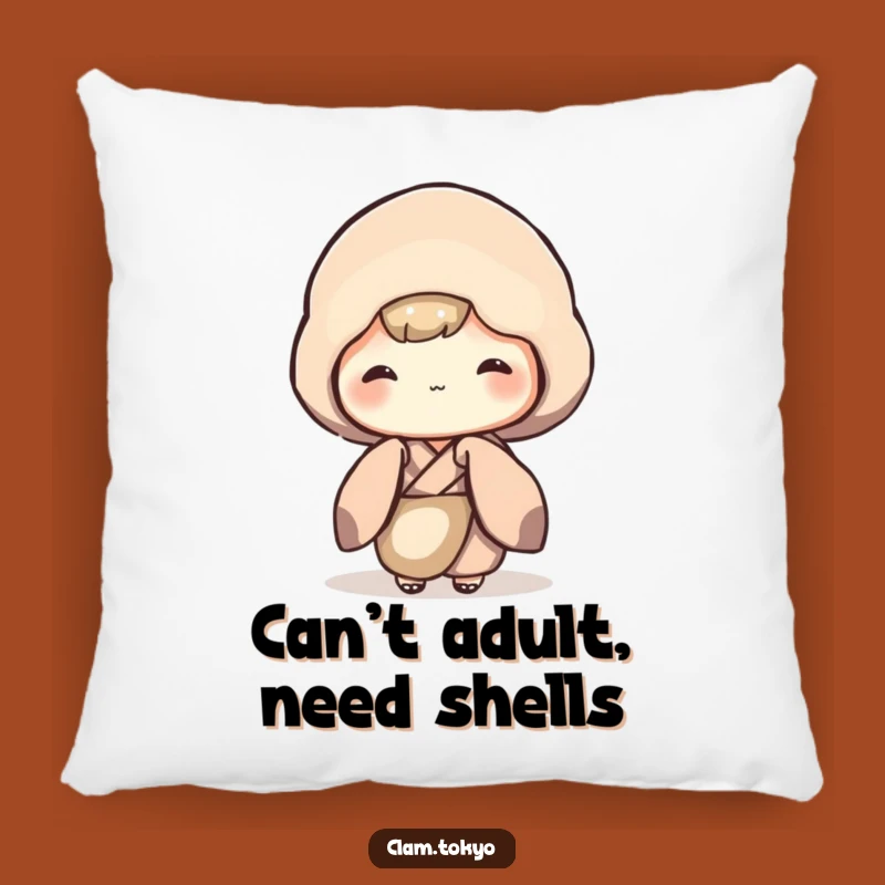 Funny Shy Clam Pillow: Cozy Kimono Clam Cushion, Perfect Funny Accent Pillow