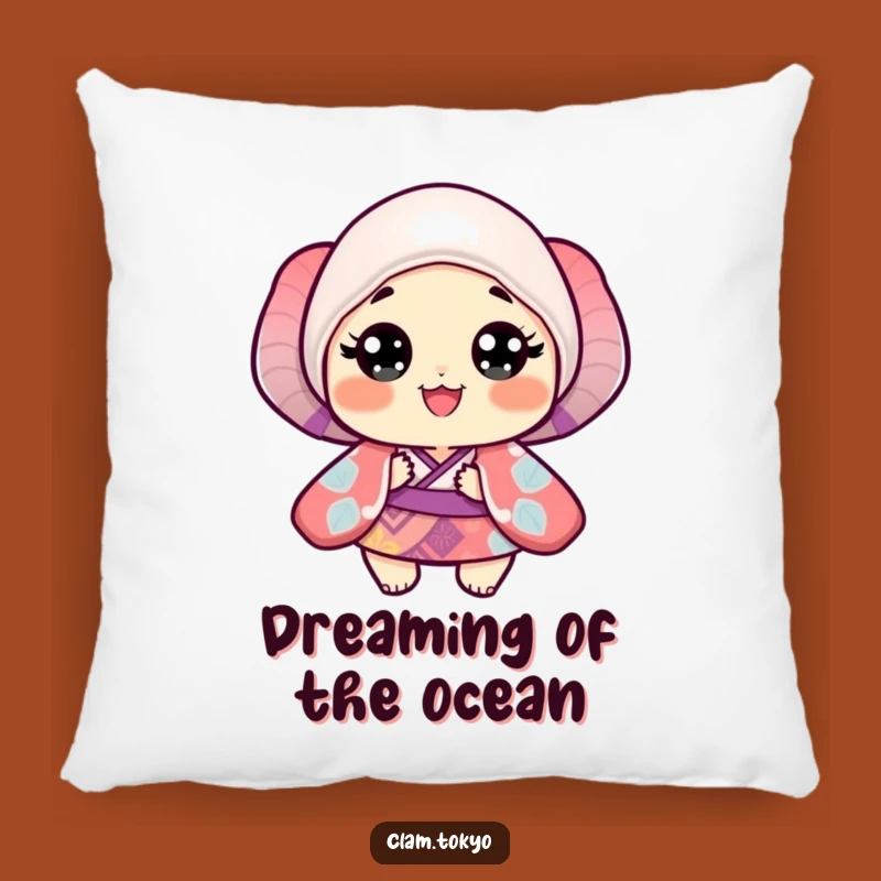 Funny Clam Kimono Pillow: Cozy Comfort with Vibrant, Happy Clam Design, Perfect Gift