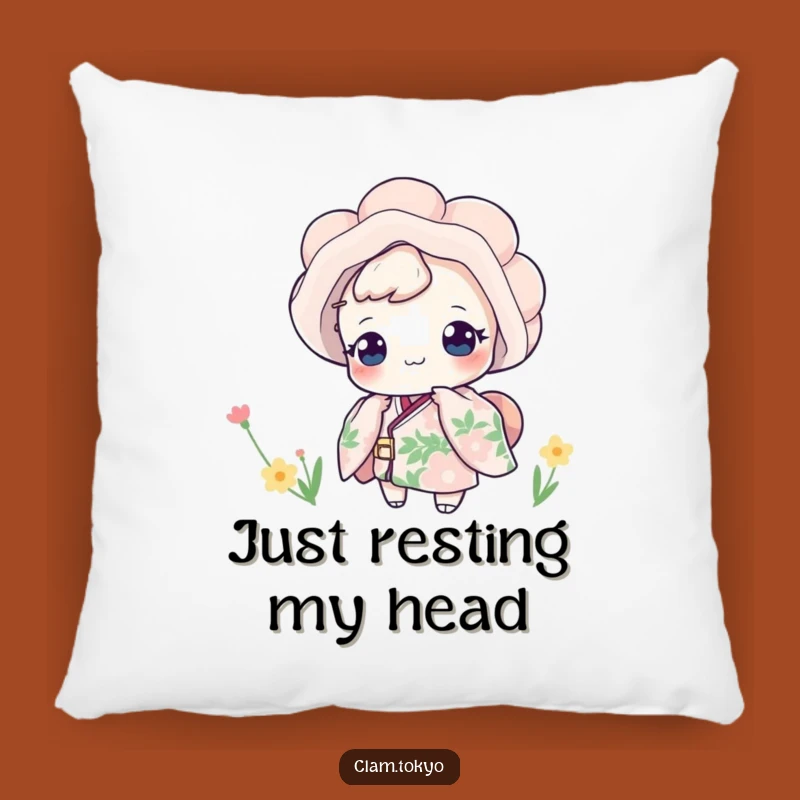 Funny Floral Kimono Clam Pillow: Playful Peek Cozy Gift