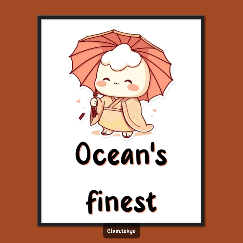 Funny Clam Kimono Digital Art: Royal Seashell, Instant Hilarious Decor