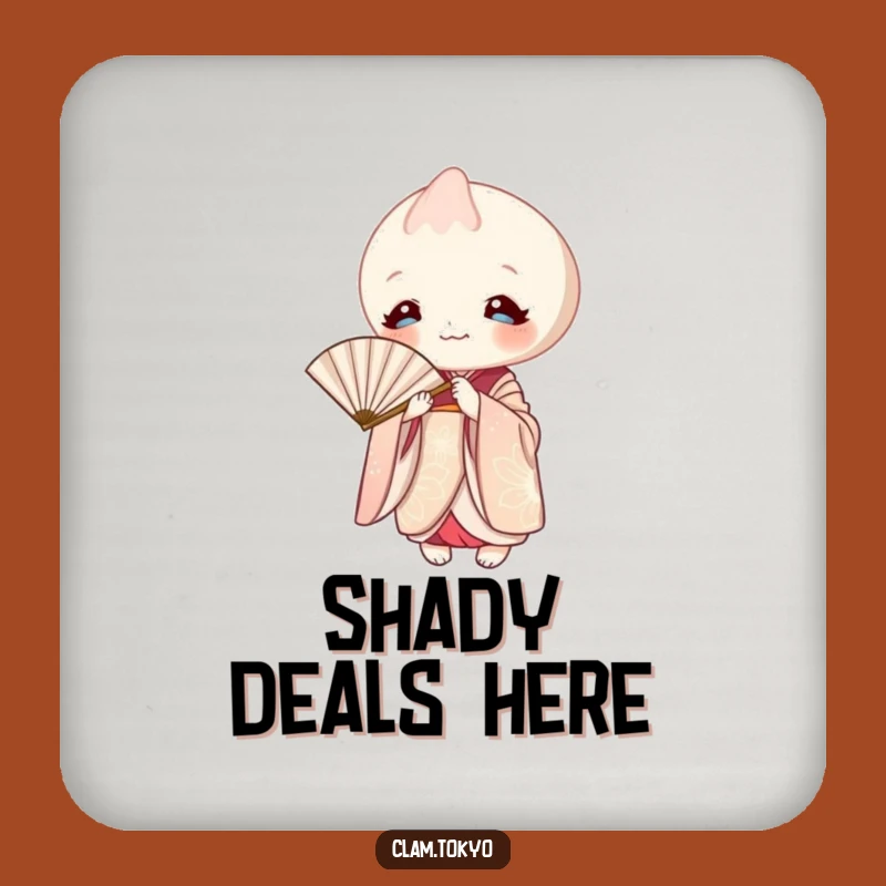 Funny Clam Kimono Coaster: Playful Protection with Peeking Clam, Perfect Gift