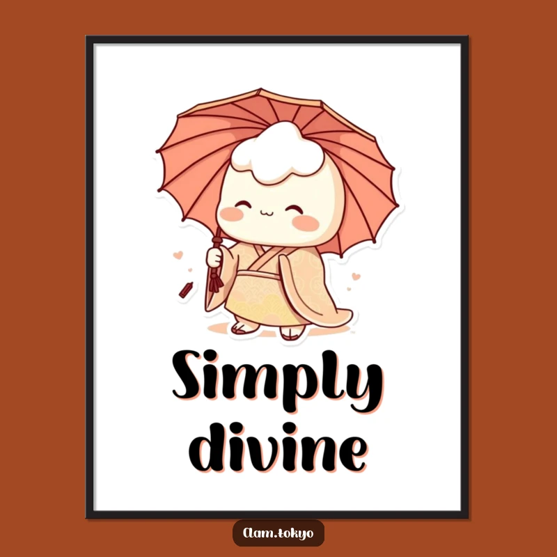 Funny Clam Kimono Poster: Royal Seashell Elegance, Artful & Hilarious Decor
