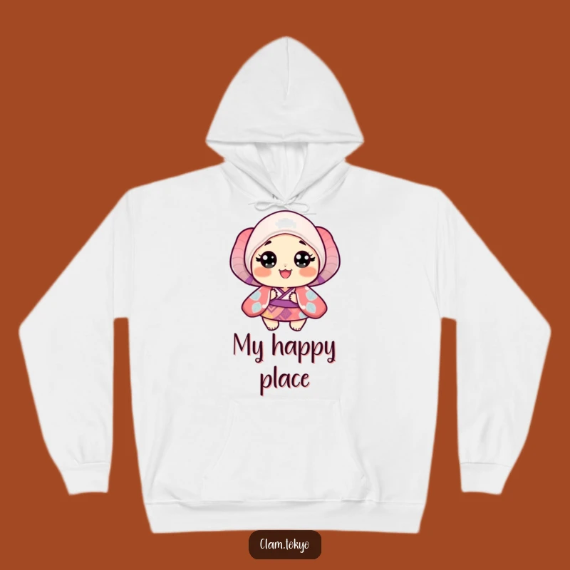 Funny Clam Kimono Hoodie: Cozy, Vibrant Clam in Patterned Kimono, Great Gift