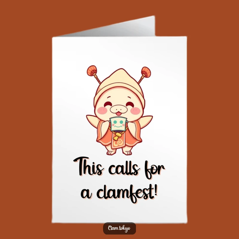 Free Printable Festive Clam Congrats Card: Celebratory Downloadable Gift for Winners