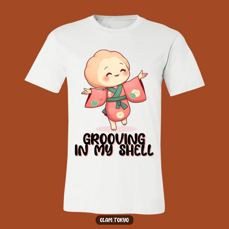 Funny Clam Kimono T-Shirt: Dancing Clam, Rich Colors, Elegant Motions, Hilarious Gift