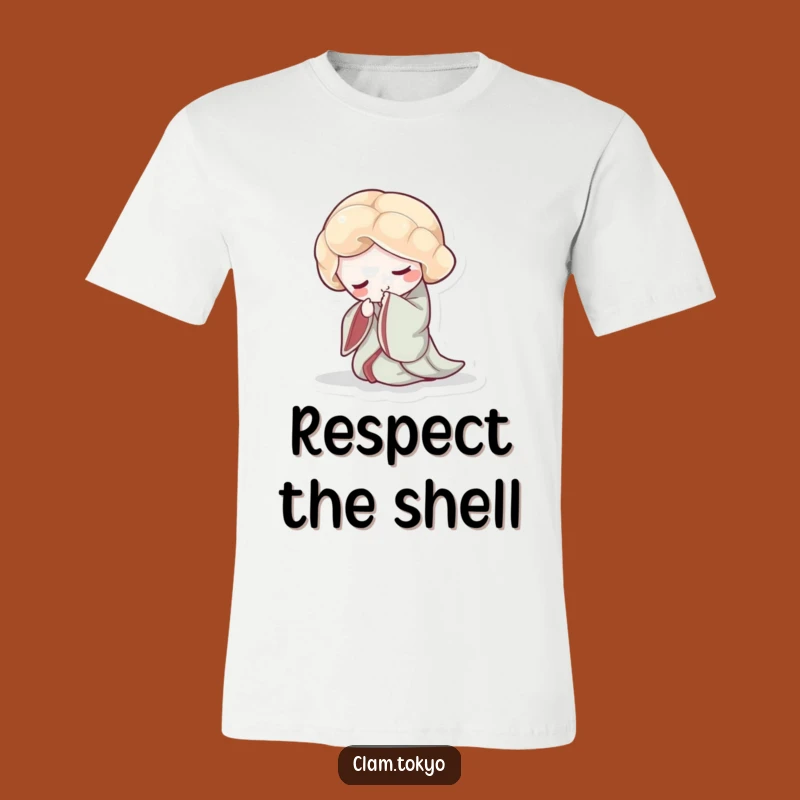 Funny Clam Kimono T-Shirt: Graceful Bowing Clam in Flowing Kimono, Hilarious Gift