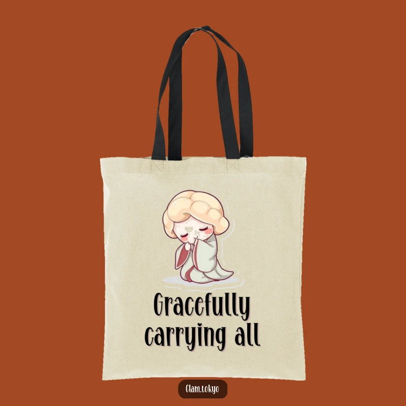 Funny Clam Kimono Tote Bag: Graceful Bowing Clam, Elegant Flowing Kimono, Perfect Gift